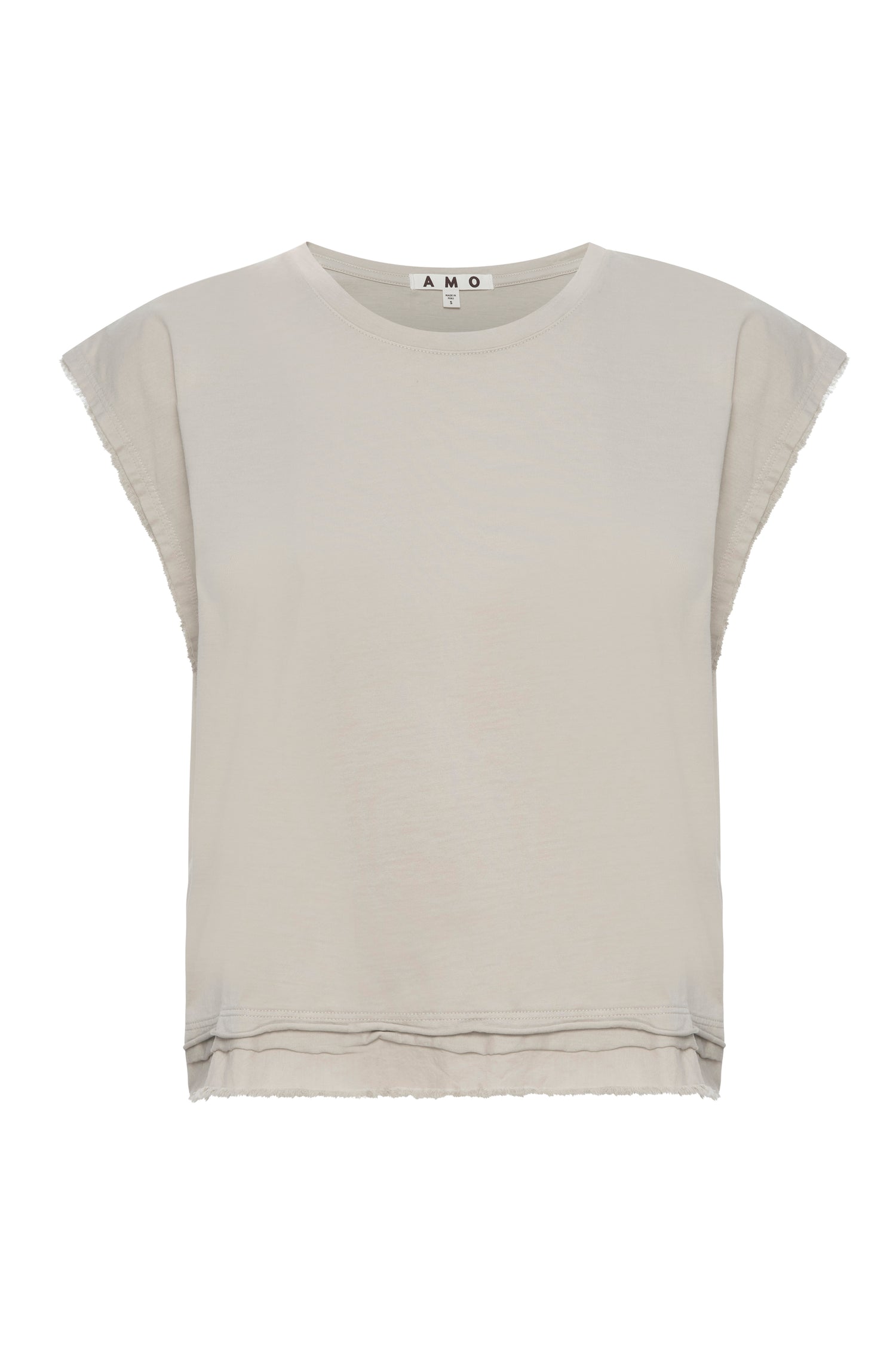 AMO Denim Feather Pima Muscle Tee in Pumice