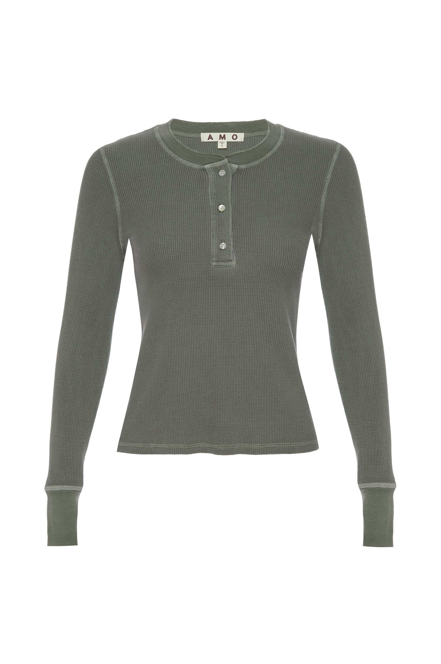 AMO Denim Thermal Henley in Tea Leaf