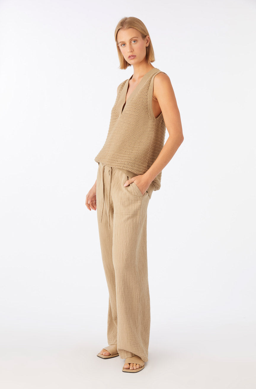 AMO Denim | Adelina Beach Pant in Khaki