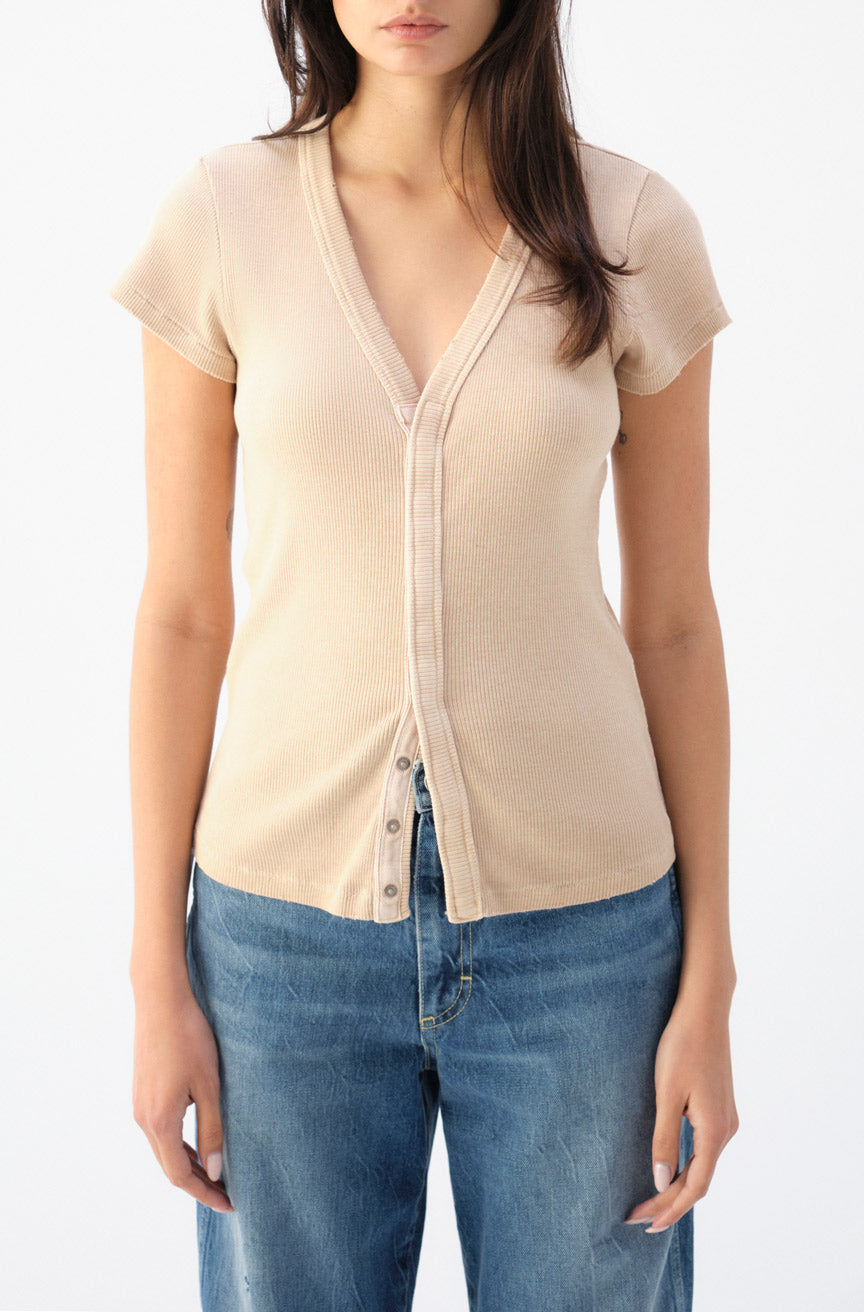 AMO Denim | Amour Rib Tee in Camel
