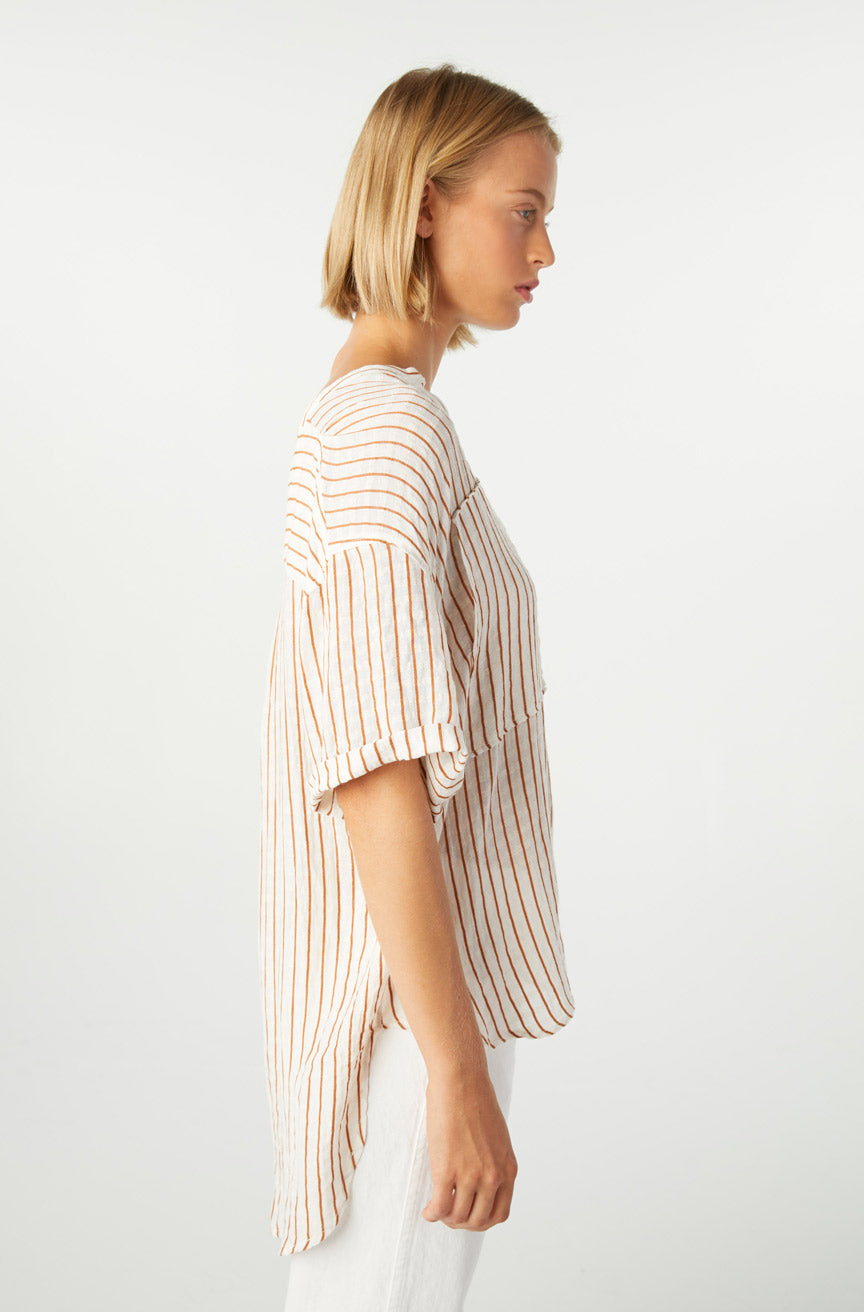 AMO Denim Antoinette Shirt in Sepia/Natural