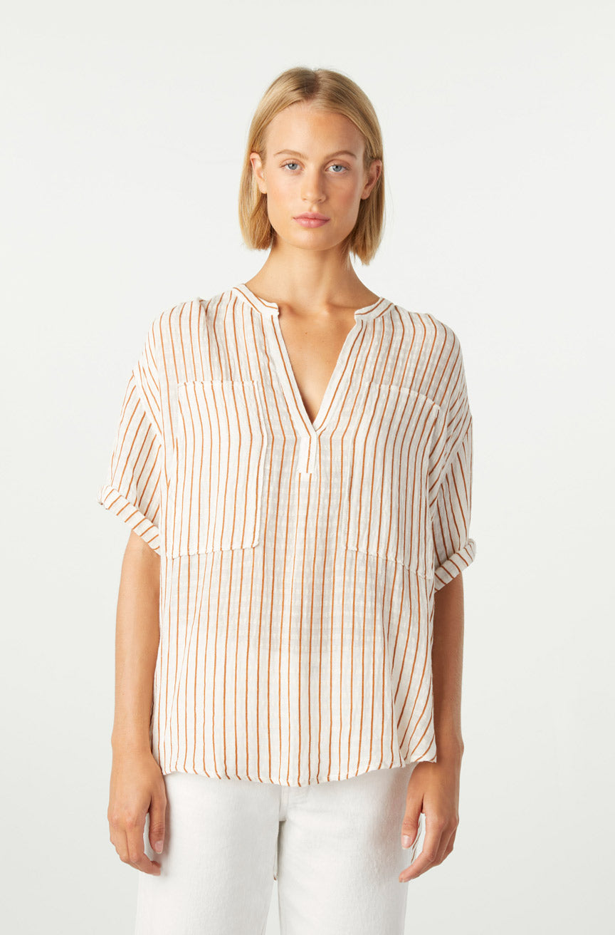 AMO Denim Antoinette Shirt in Sepia/Natural