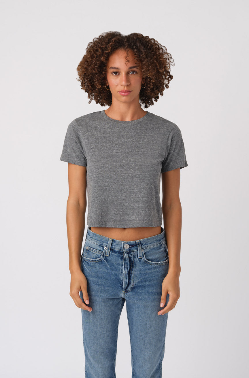 AMO Denim Babe Tee in Heather Grey