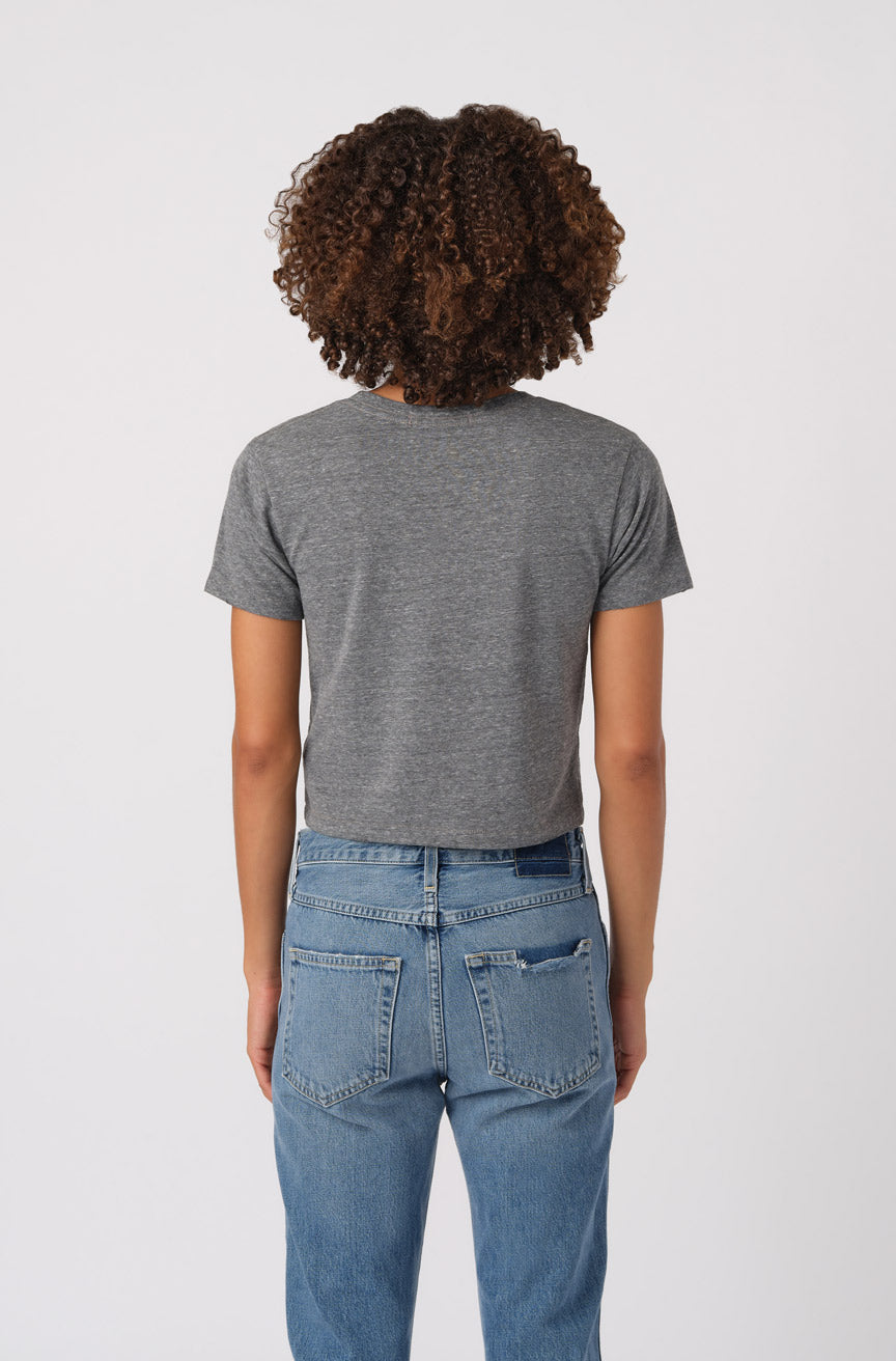 AMO Denim Babe Tee in Heather Grey