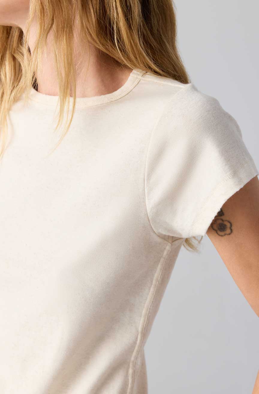 AMO Denim | Baby Tee in Oatmeal Heather