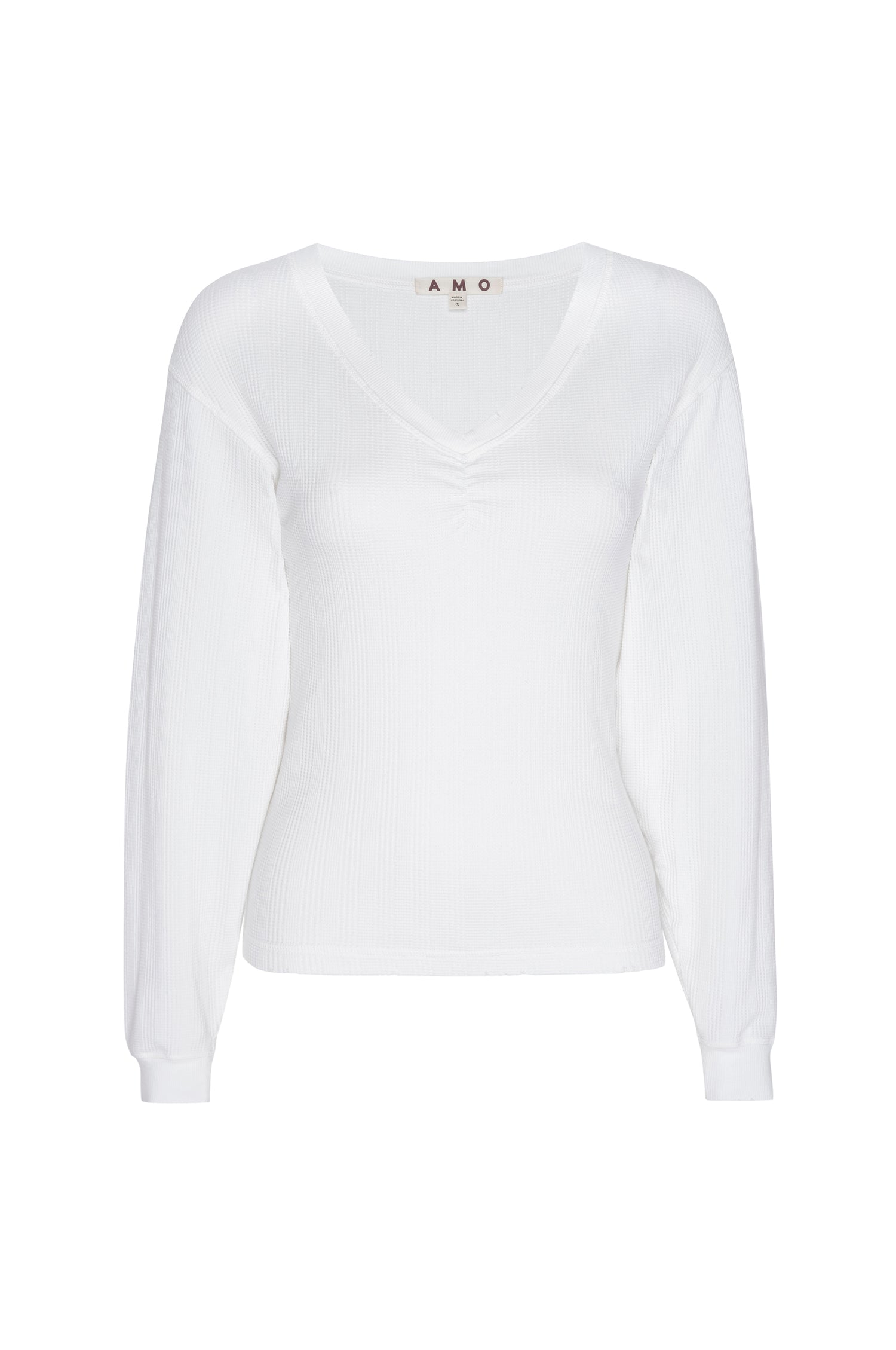 AMO Denim | Beau Waffle Knit in White