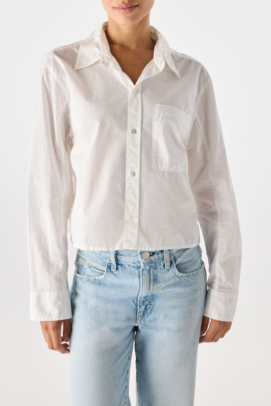 AMO Denim | Ruth Crop Shirt in White