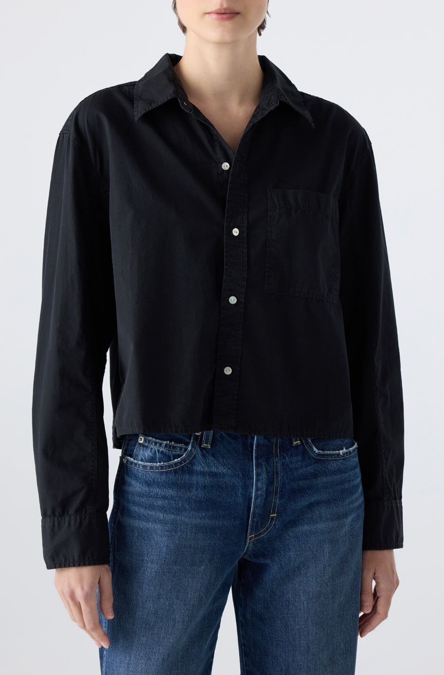 AMO Denim | Ruth Crop Shirt in Black – A M O
