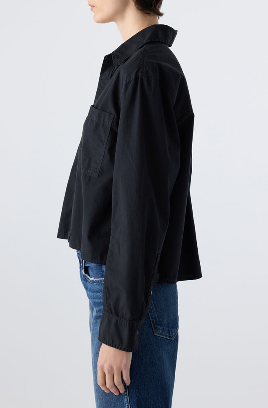 AMO Denim | Ruth Crop Shirt in Black