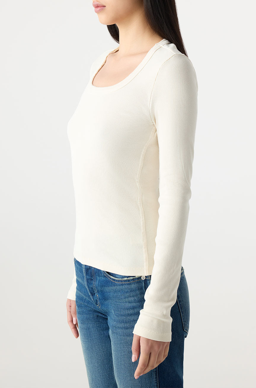 AMO Denim | Angelina Long Sleeve in Bone