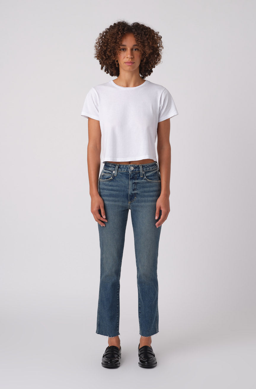 AMO Chloe Crop w/ Raw Hem in Kismet