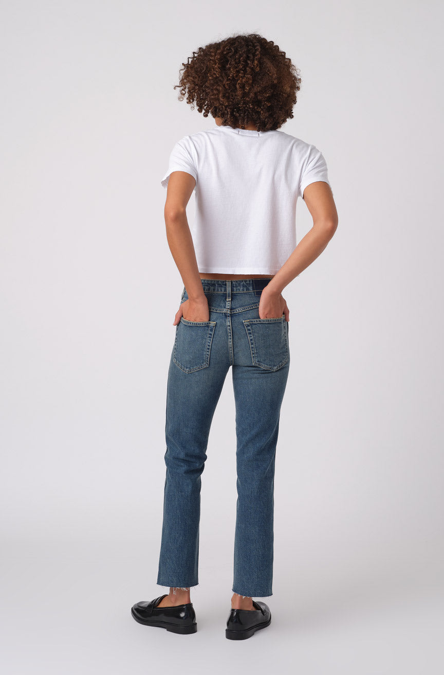 AMO Chloe Crop w/ Raw Hem in Kismet