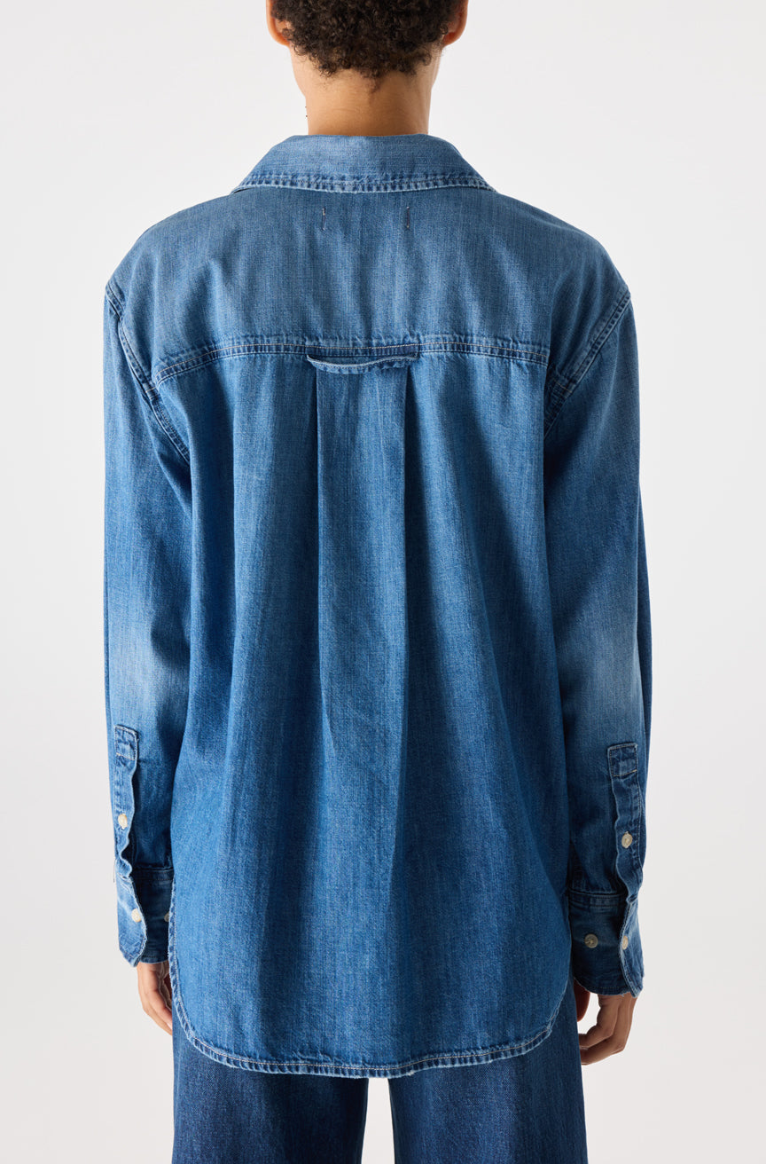 AMO Denim | Denim Ruth Oversized Shirt in Glisten