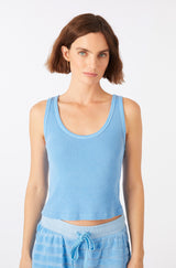 AMO Denim | Crop Rib Tank in Tranquil