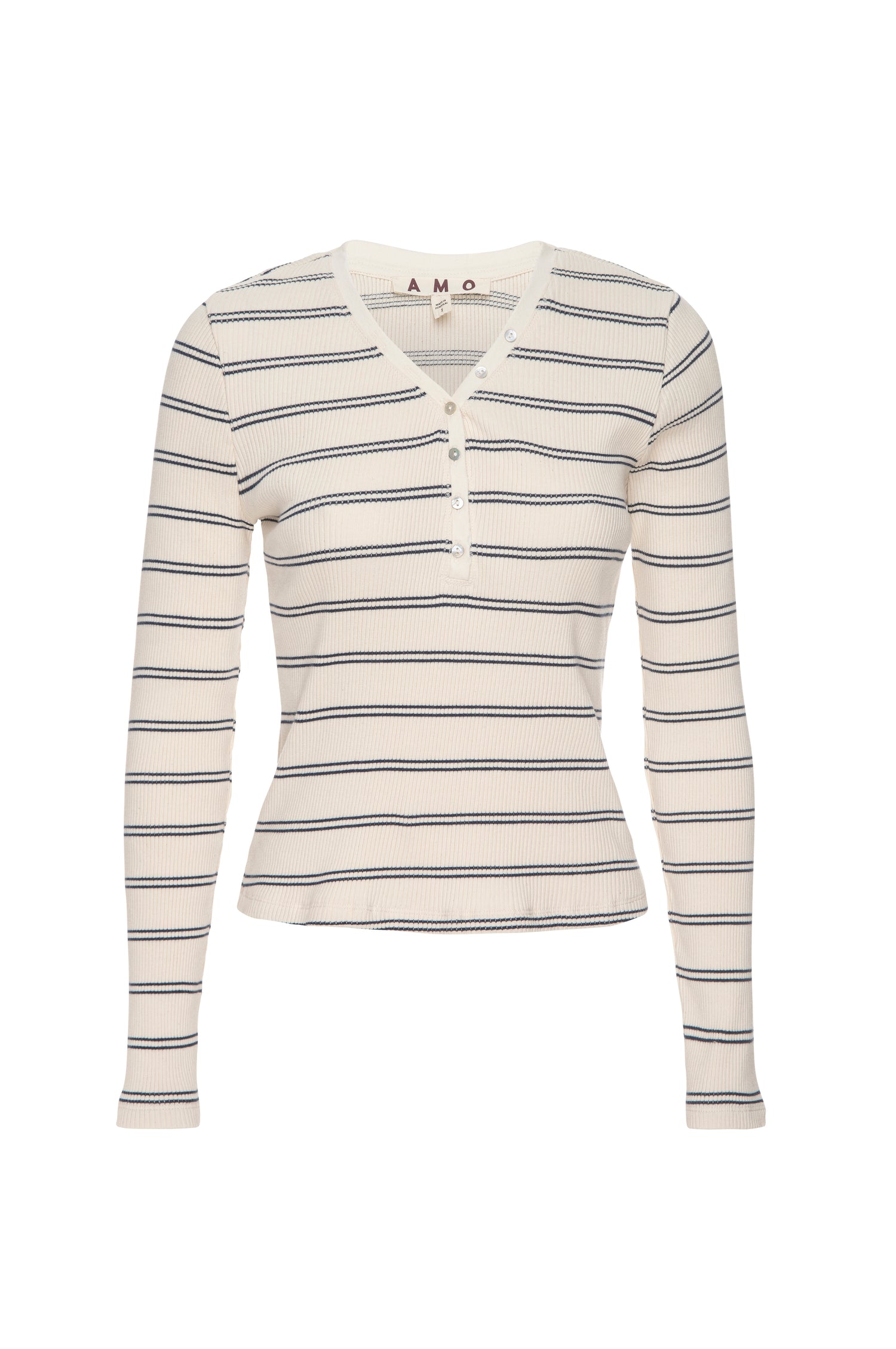 AMO Denim | Dearest Henley in Bone/Neptune Multi