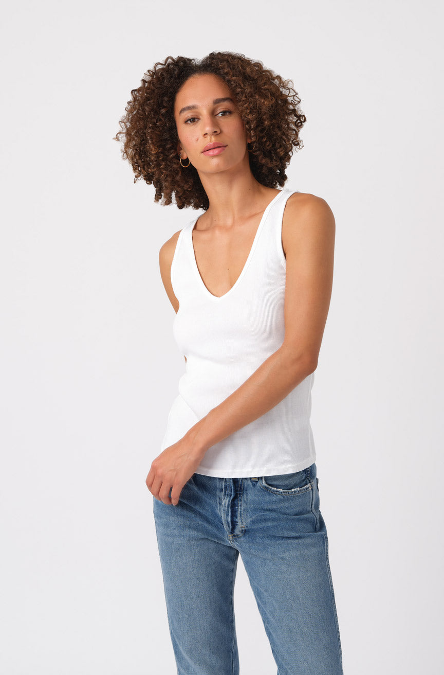 AMO Denim Deeply Tank in White