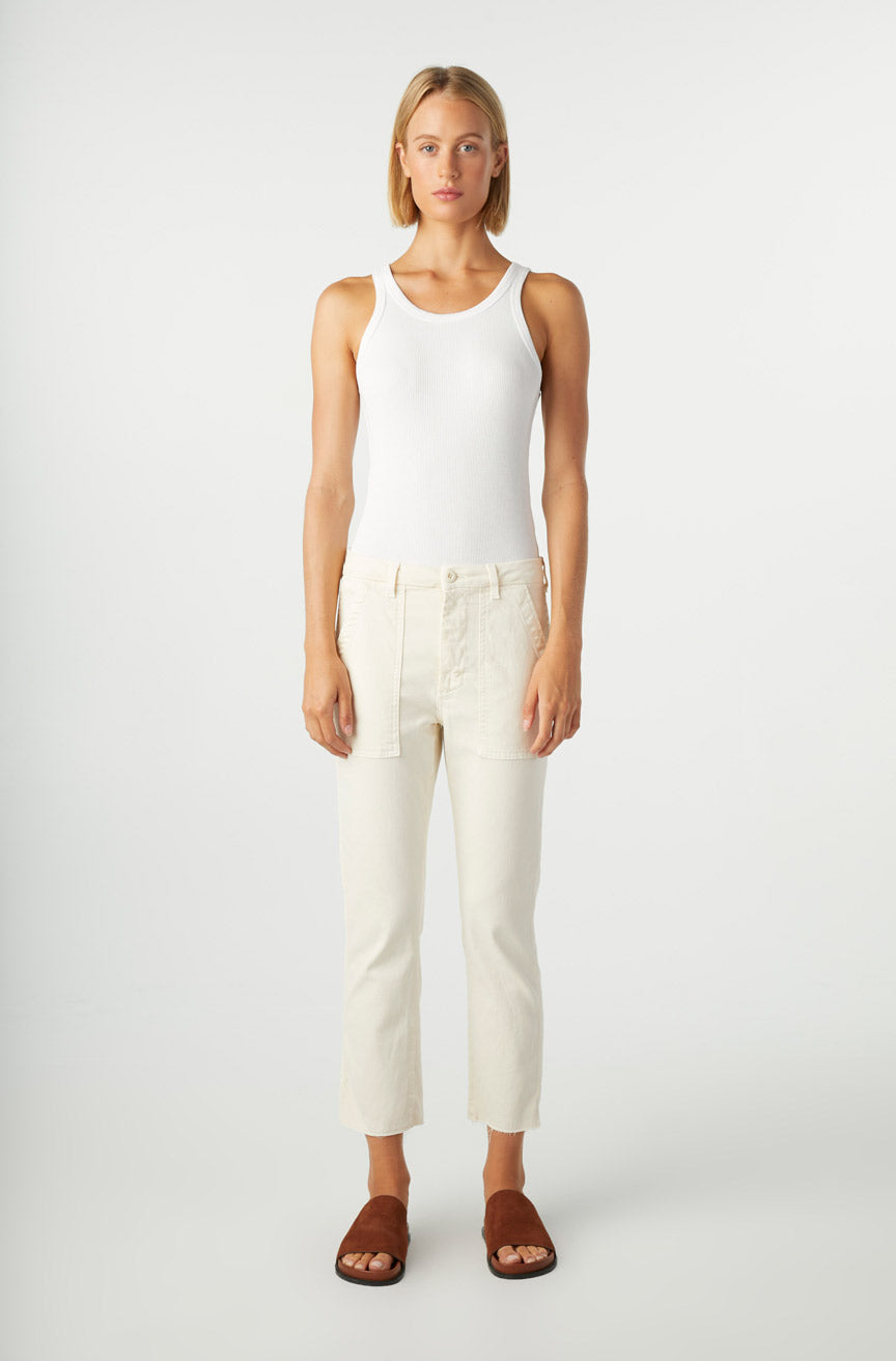 AMO Denim Easy Army Trouser in Bone