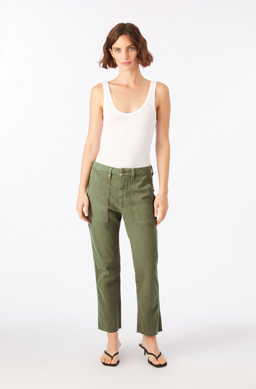 AMO Denim Easy Army Trouser in Tea Leaf