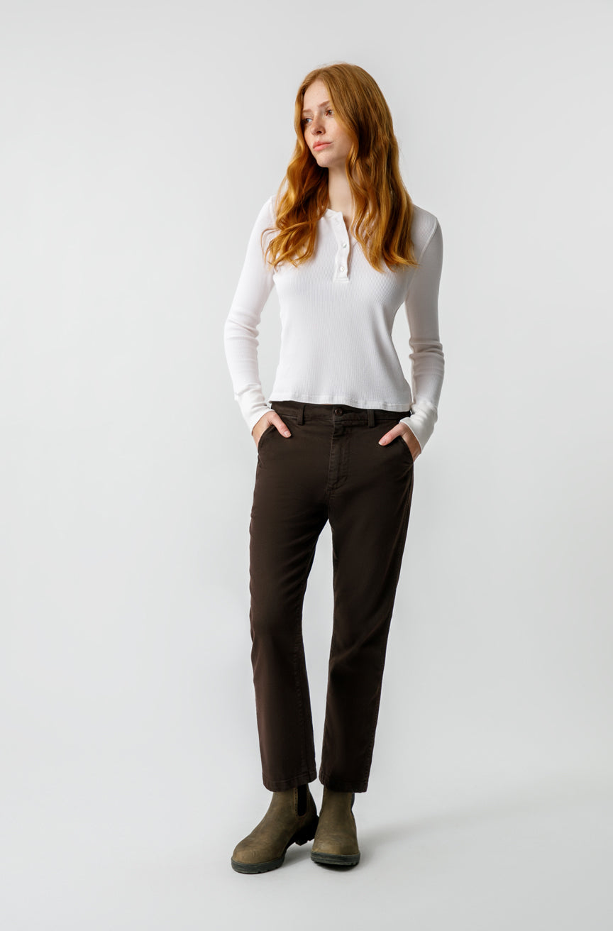 AMO Denim Easy Trouser in Espresso