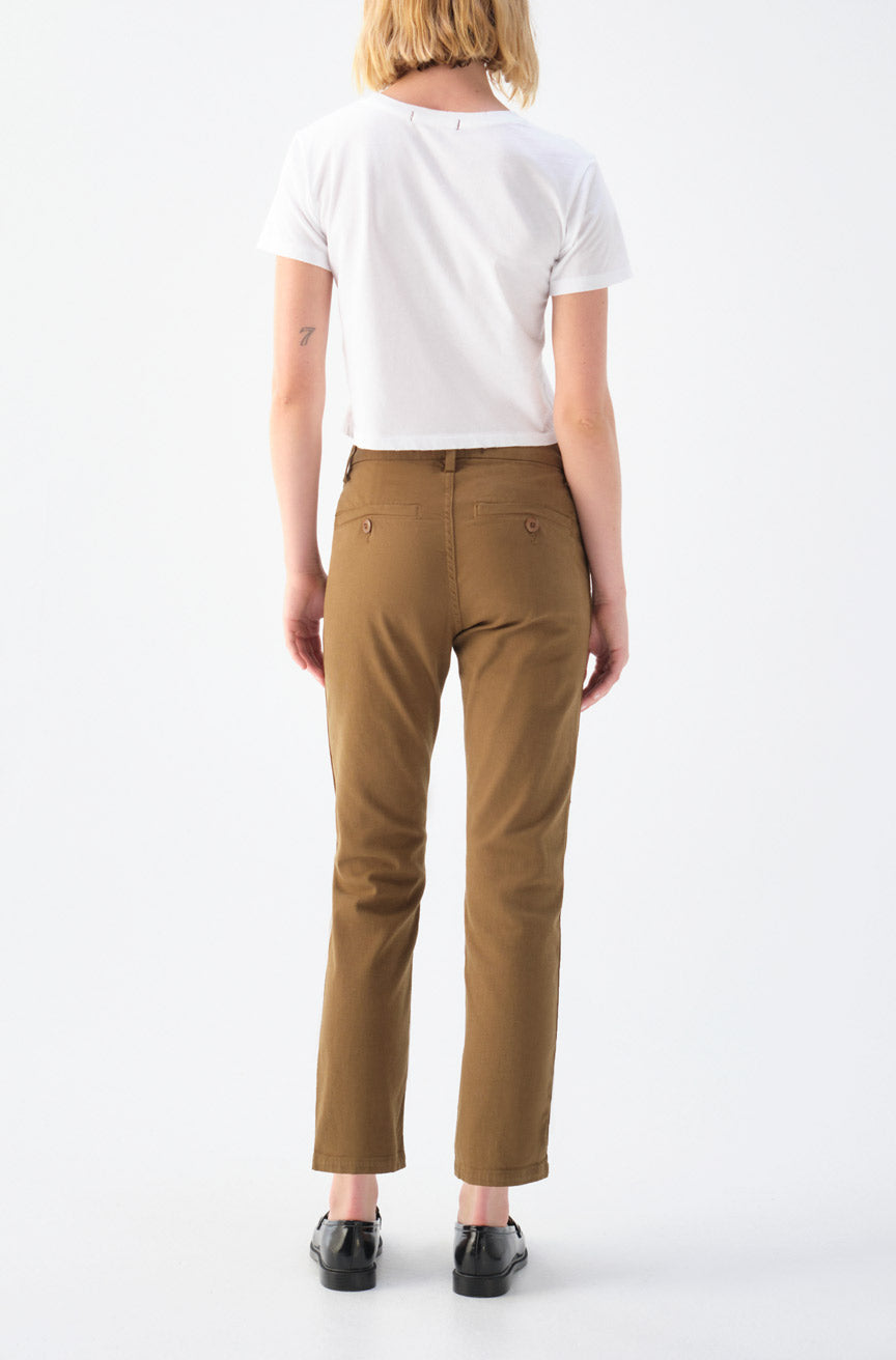 AMO Denim Easy Trouser in Walnut