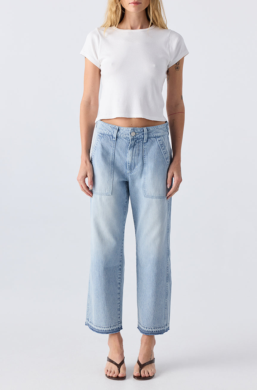 AMO Denim | Easy Army Slouch Crop in Enjoy