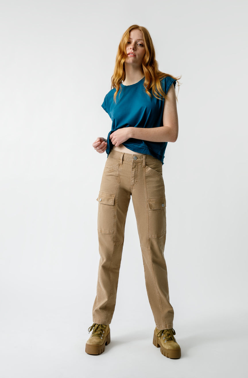 AMO Denim Ellen Cargo Pant in Silt