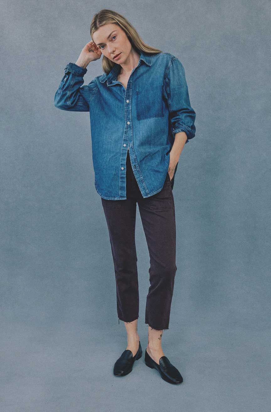 AMO Denim Easy Army Trouser Washed Black