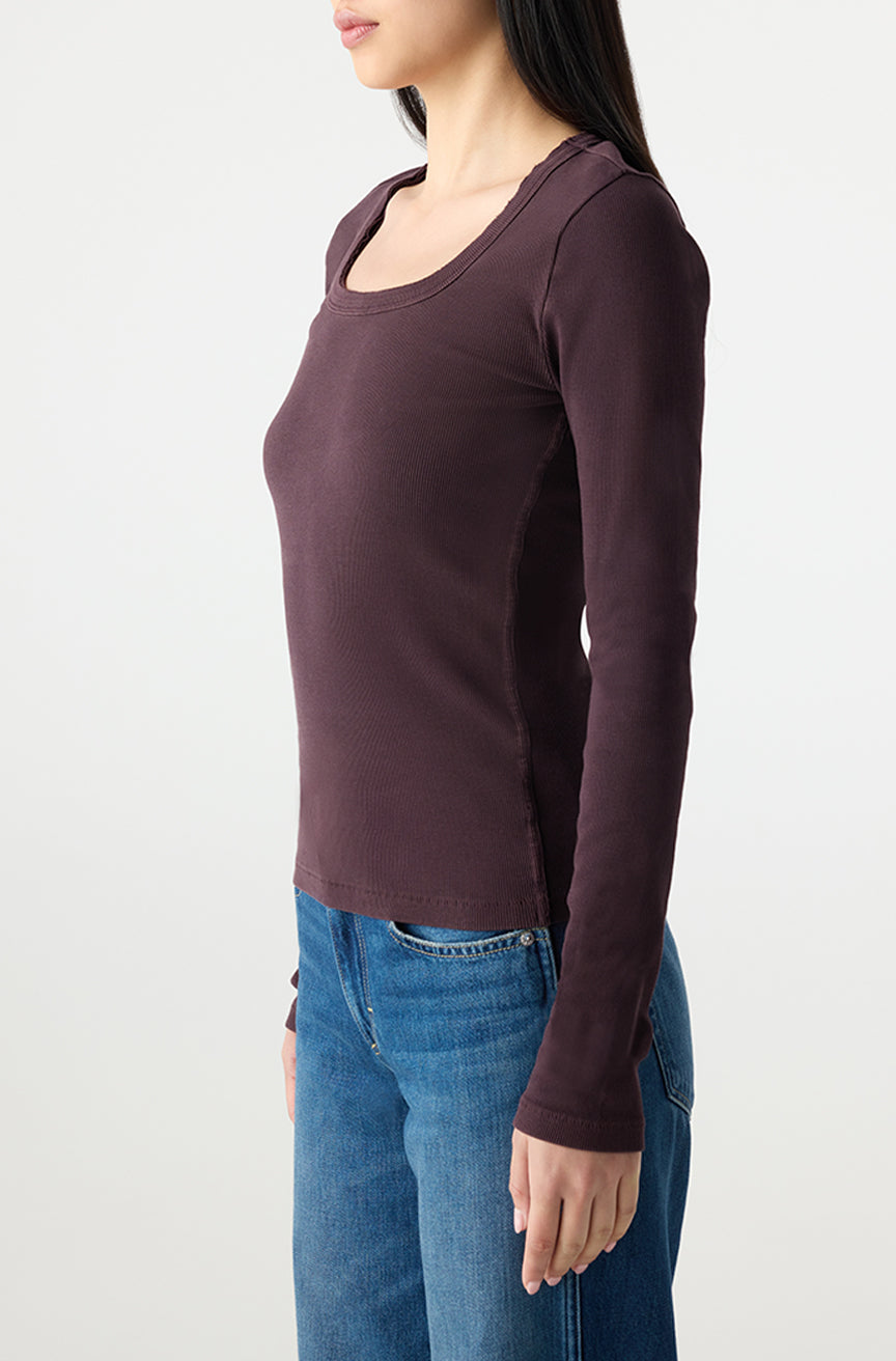 AMO Denim | Angelina Long Sleeve in Aubergine