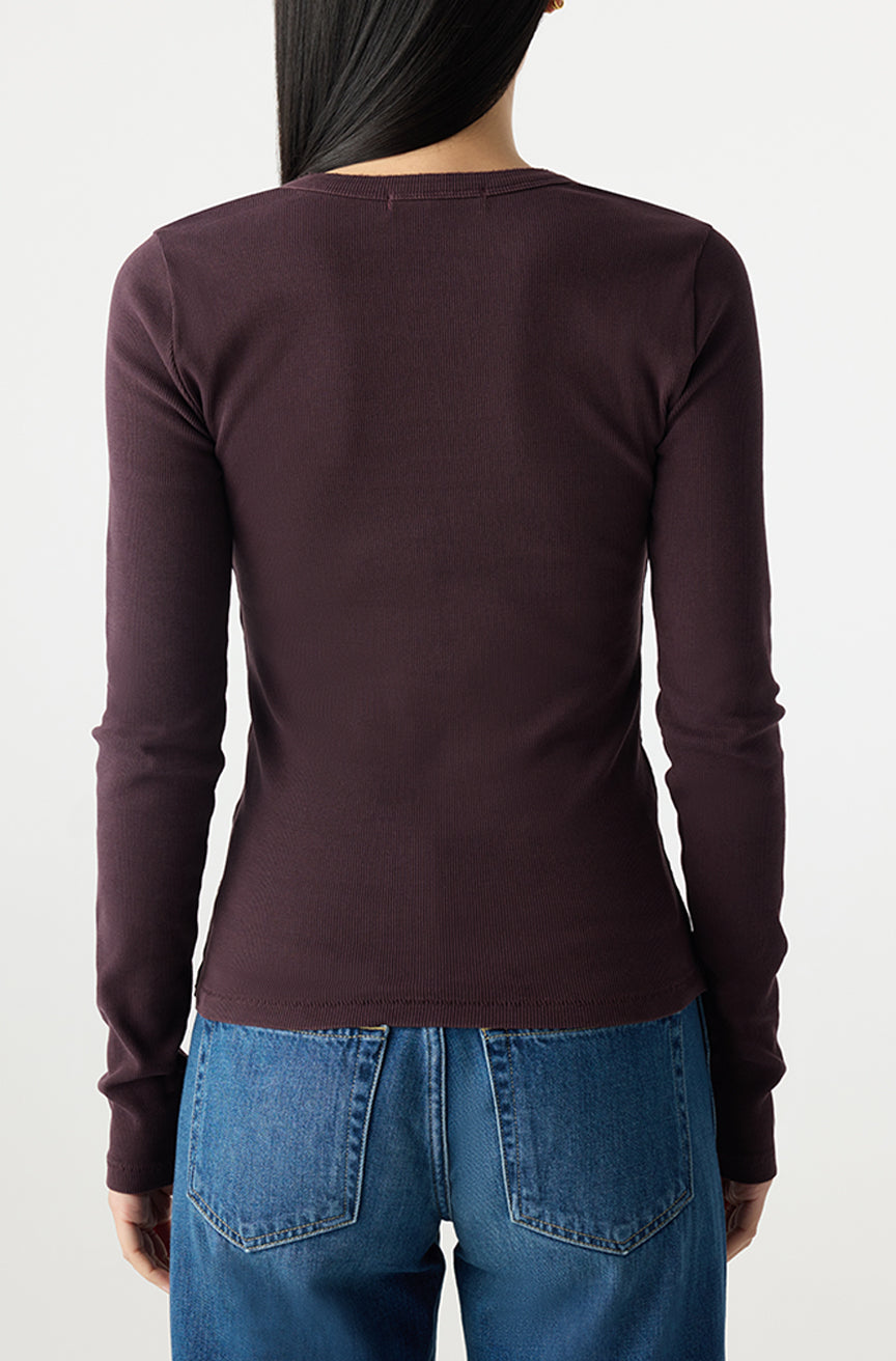 AMO Denim | Angelina Long Sleeve in Aubergine