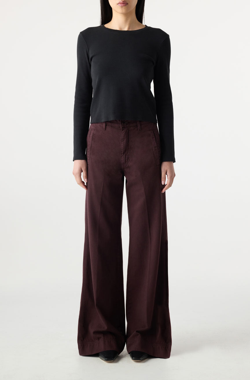 AMO Denim | Frida Trouser in Aubergine – A M O