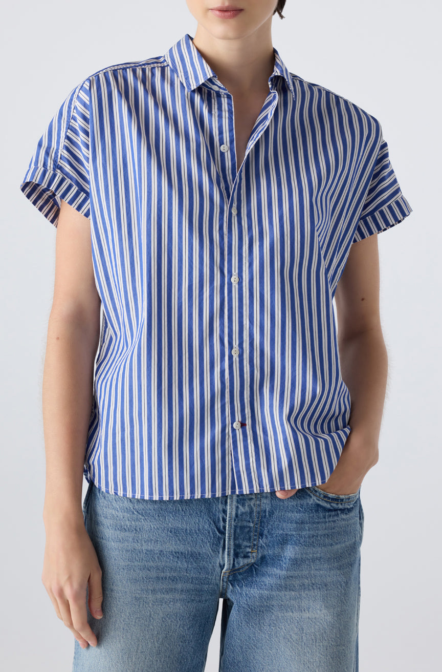 トップス Gail AMO Denim | Gael Shirt in Sapphire/White Multi – A M O