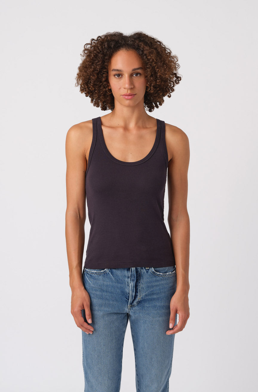 AMO Denim Layering Tank in Vintage Black