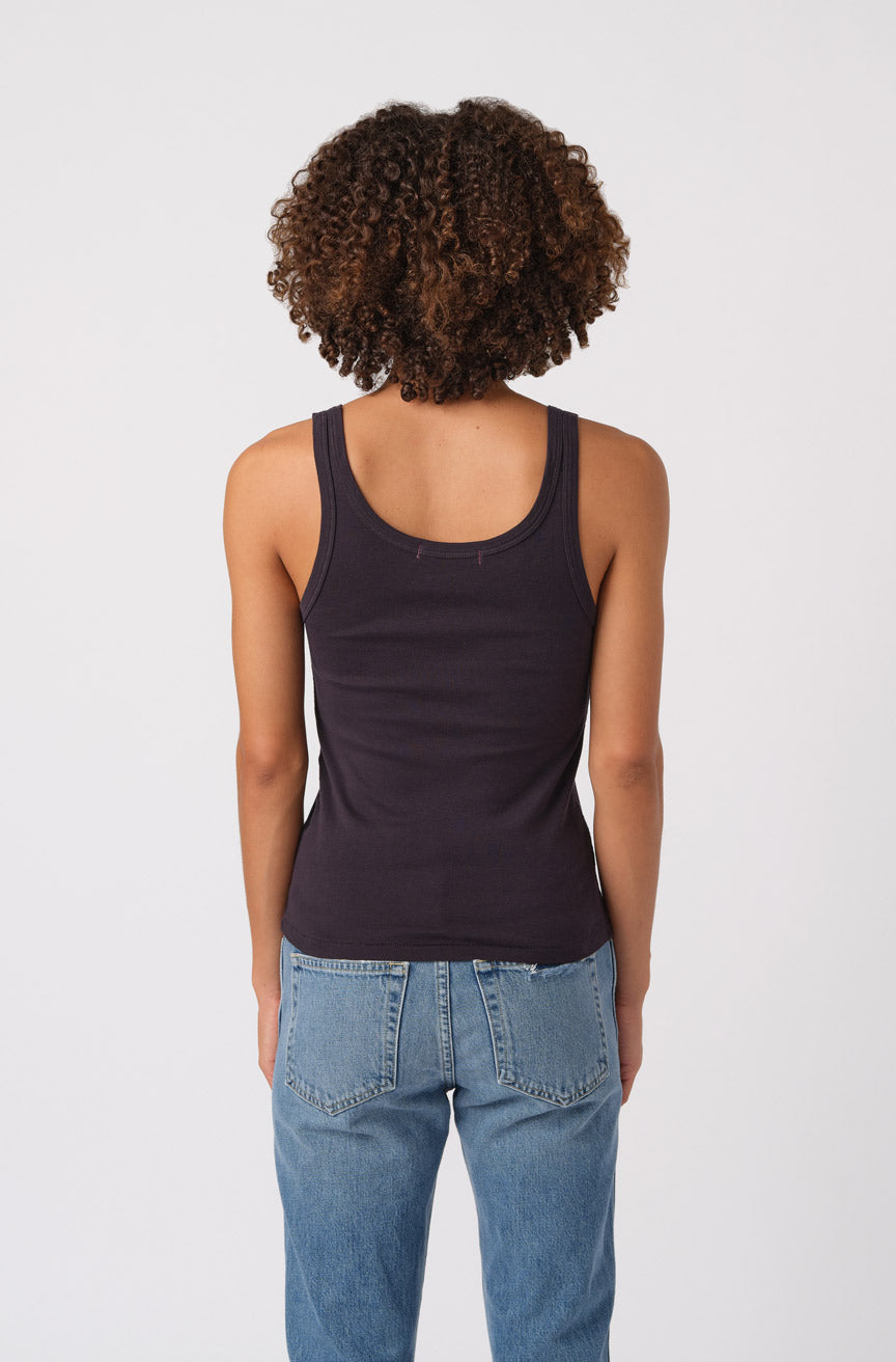 AMO Denim Layering Tank in Vintage Black