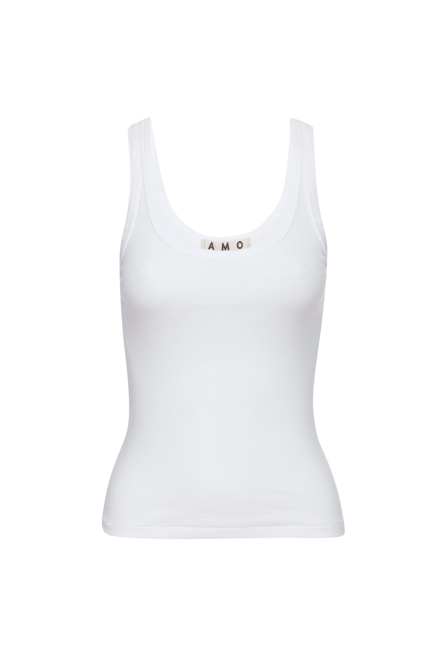 AMO Denim Layering Tank in White