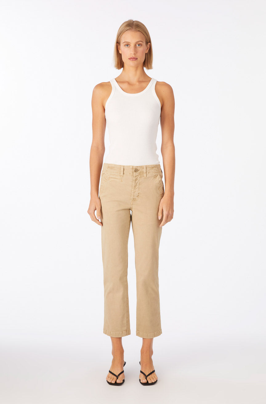 AMO Denim | Lillian Crop Chino in Khaki