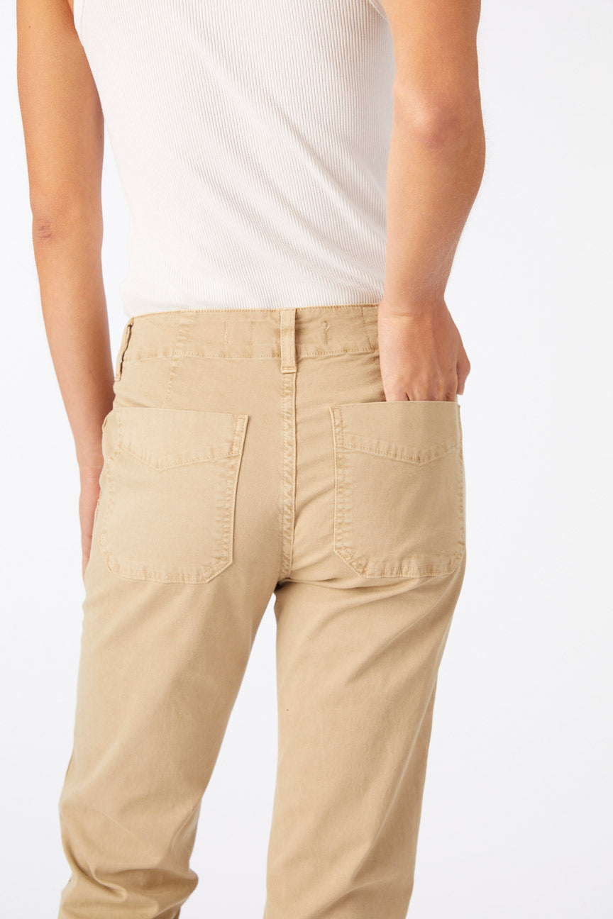 AMO Denim | Lillian Crop Chino in Khaki