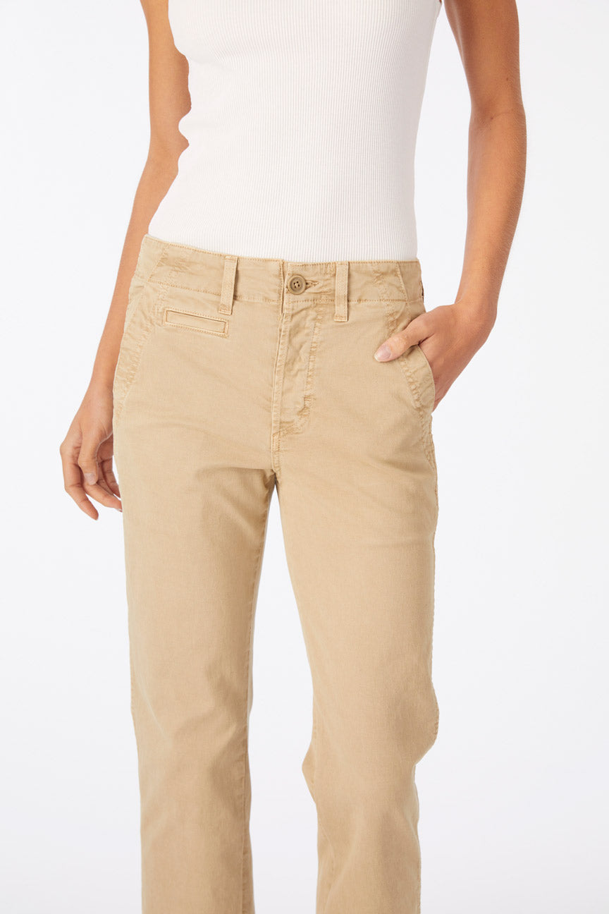 AMO Denim | Lillian Crop Chino in Khaki