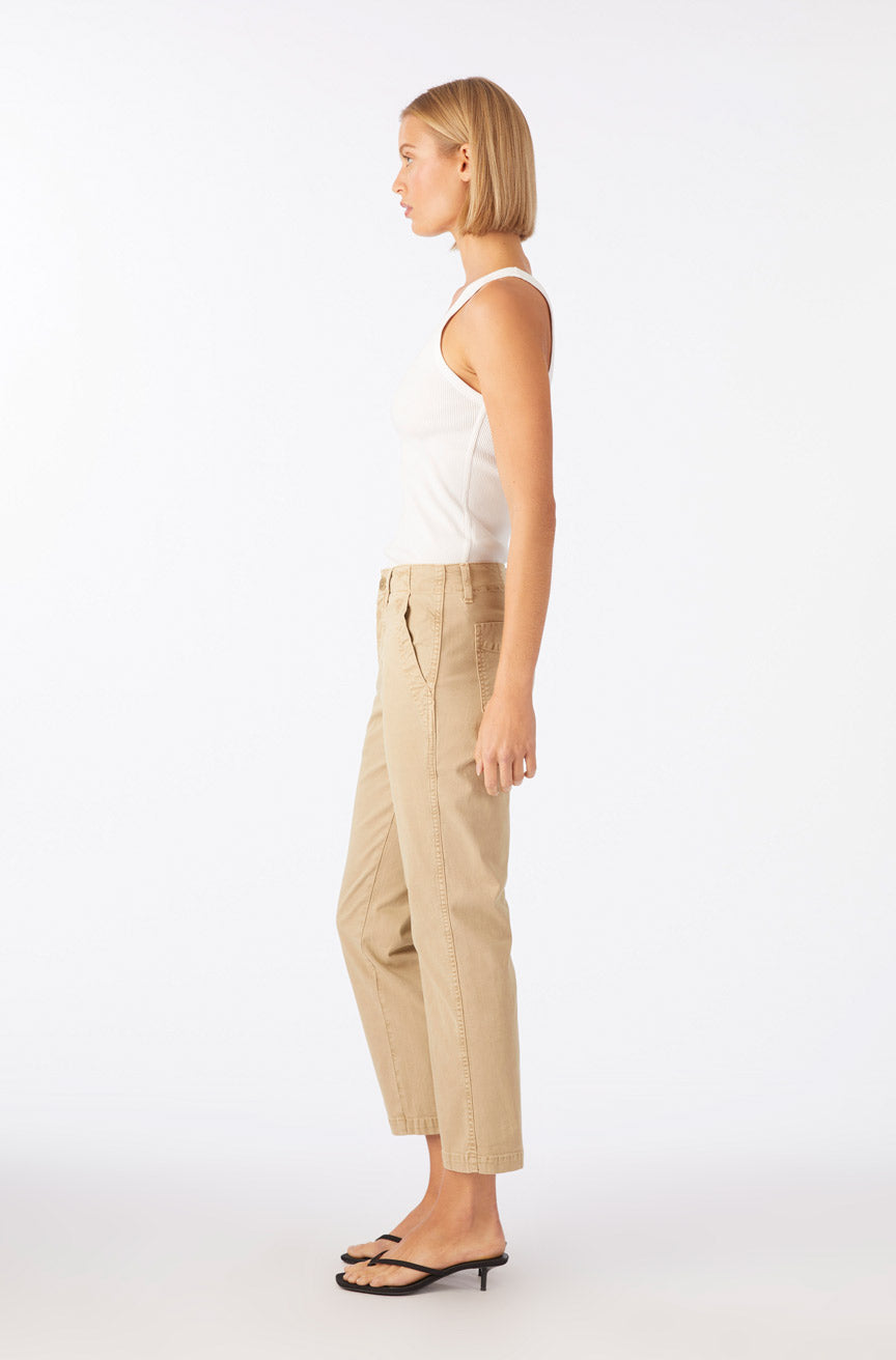 AMO Denim | Lillian Crop Chino in Khaki