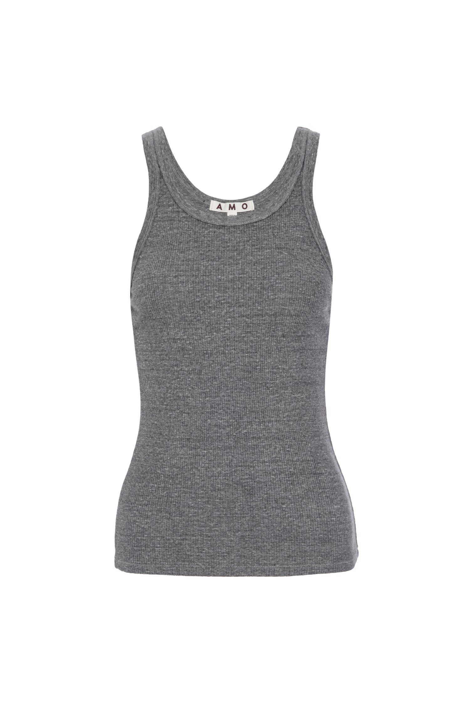 AMO Denim Long Rib Tank in Heather Grey