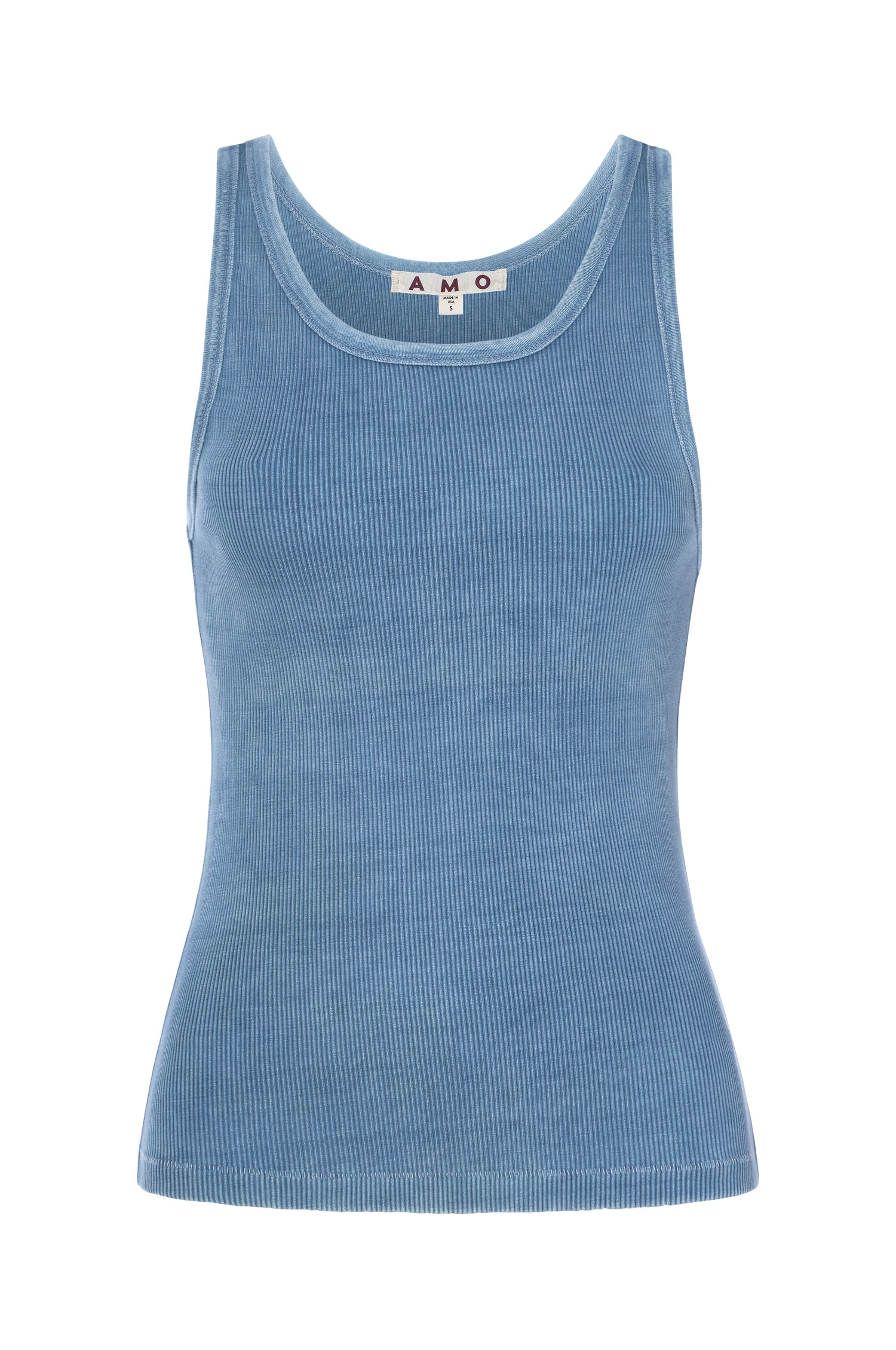 AMO Denim | Long Rib Tank in Indigo Stone Wash
