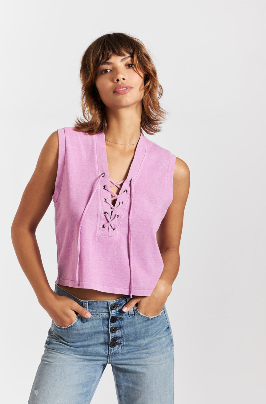 AMO Denim | Aviva Tank in Purple Haze