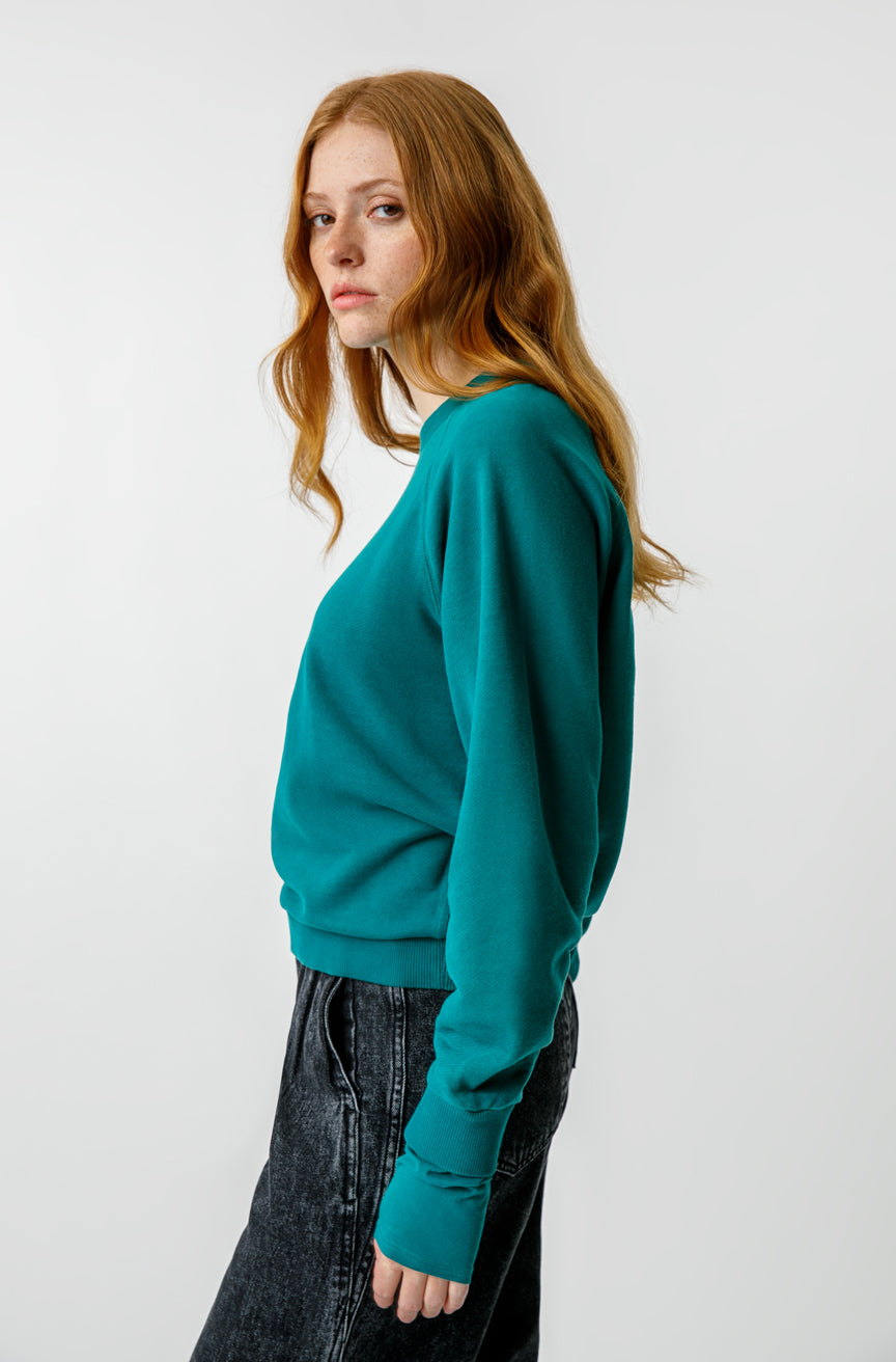 AMO Denim Lovebird Double Layer Fleece in Emerald