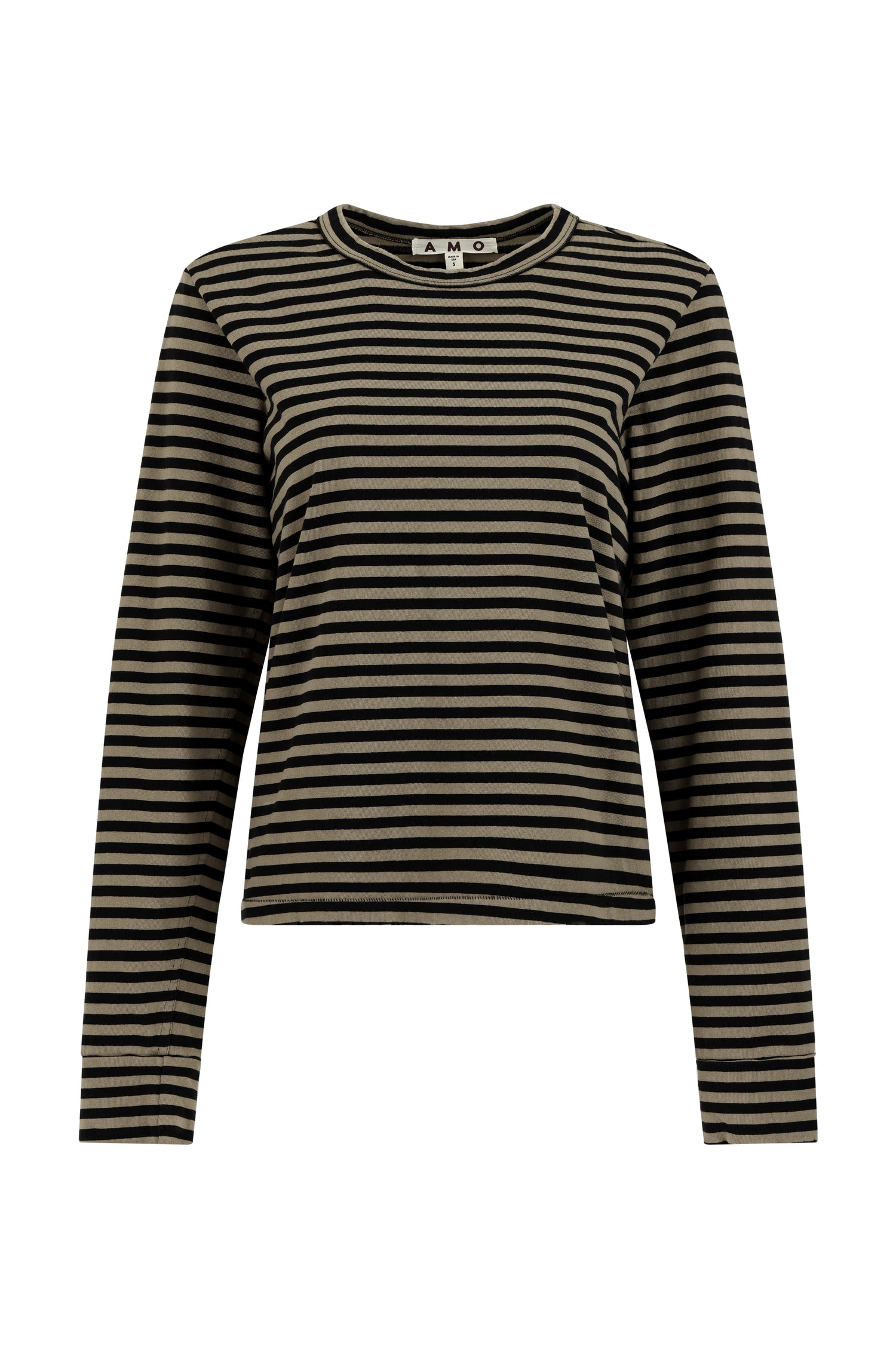 AMO Denim | Love Long Sleeve Tee in Sand/Black Stripe