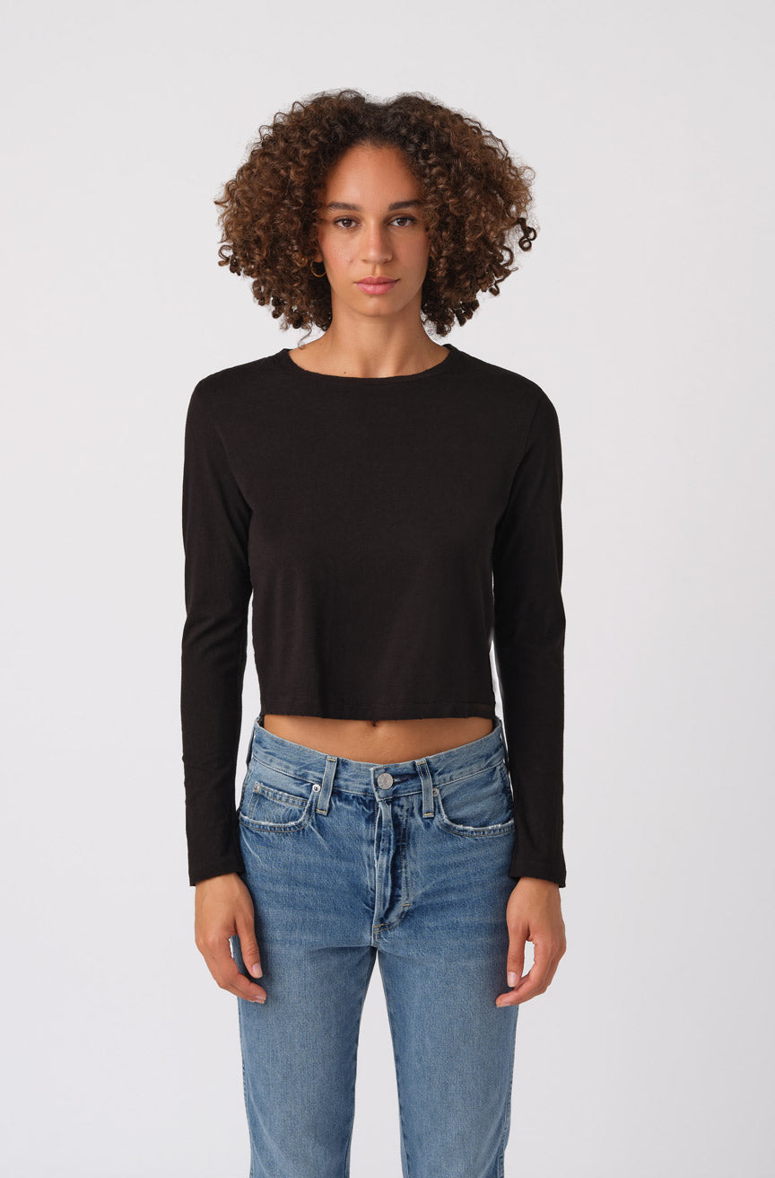 AMO Denim L/S Babe Tee in Black