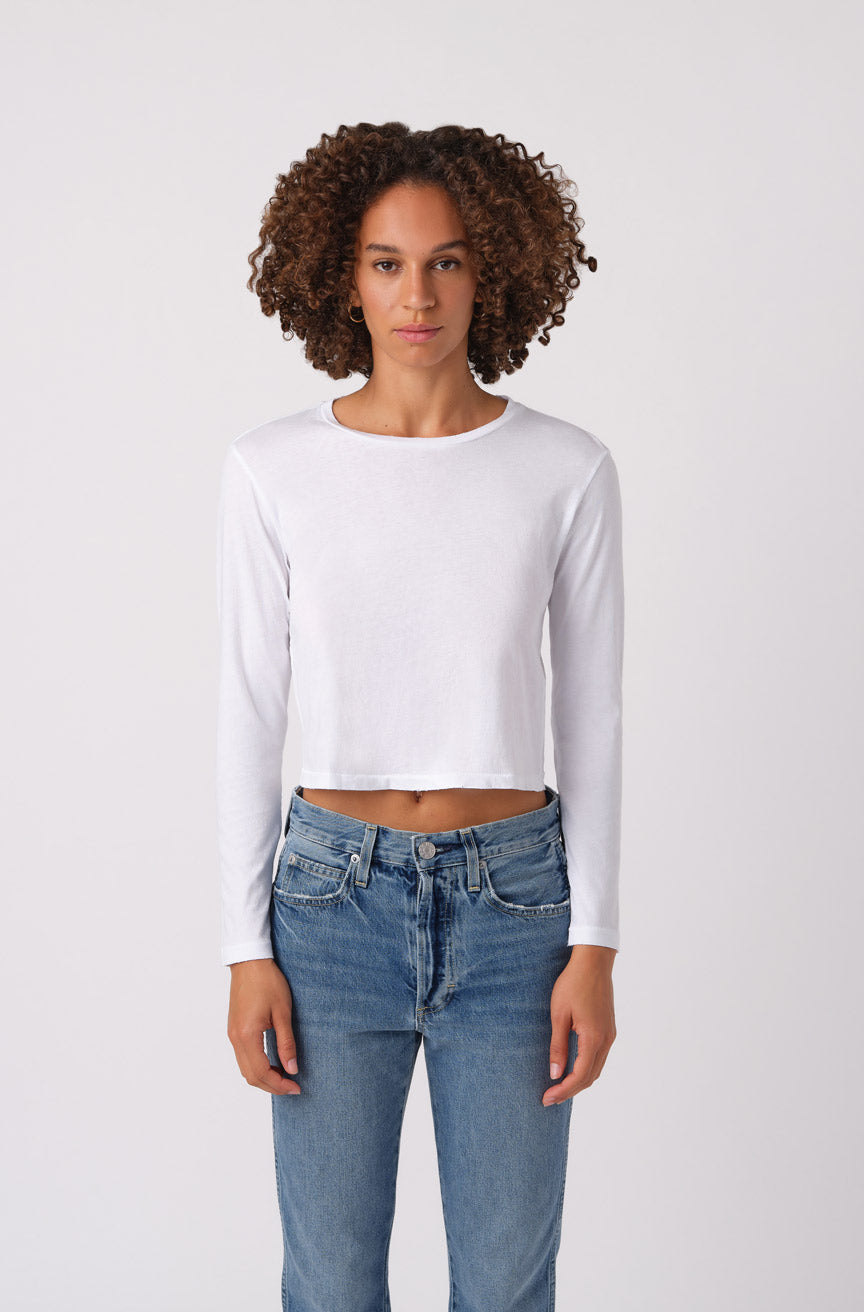 AMO Denim L/S Babe Tee in White