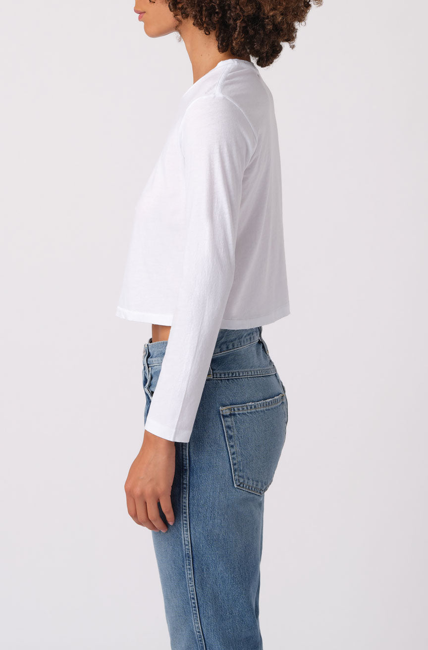 AMO Denim L/S Babe Tee in White