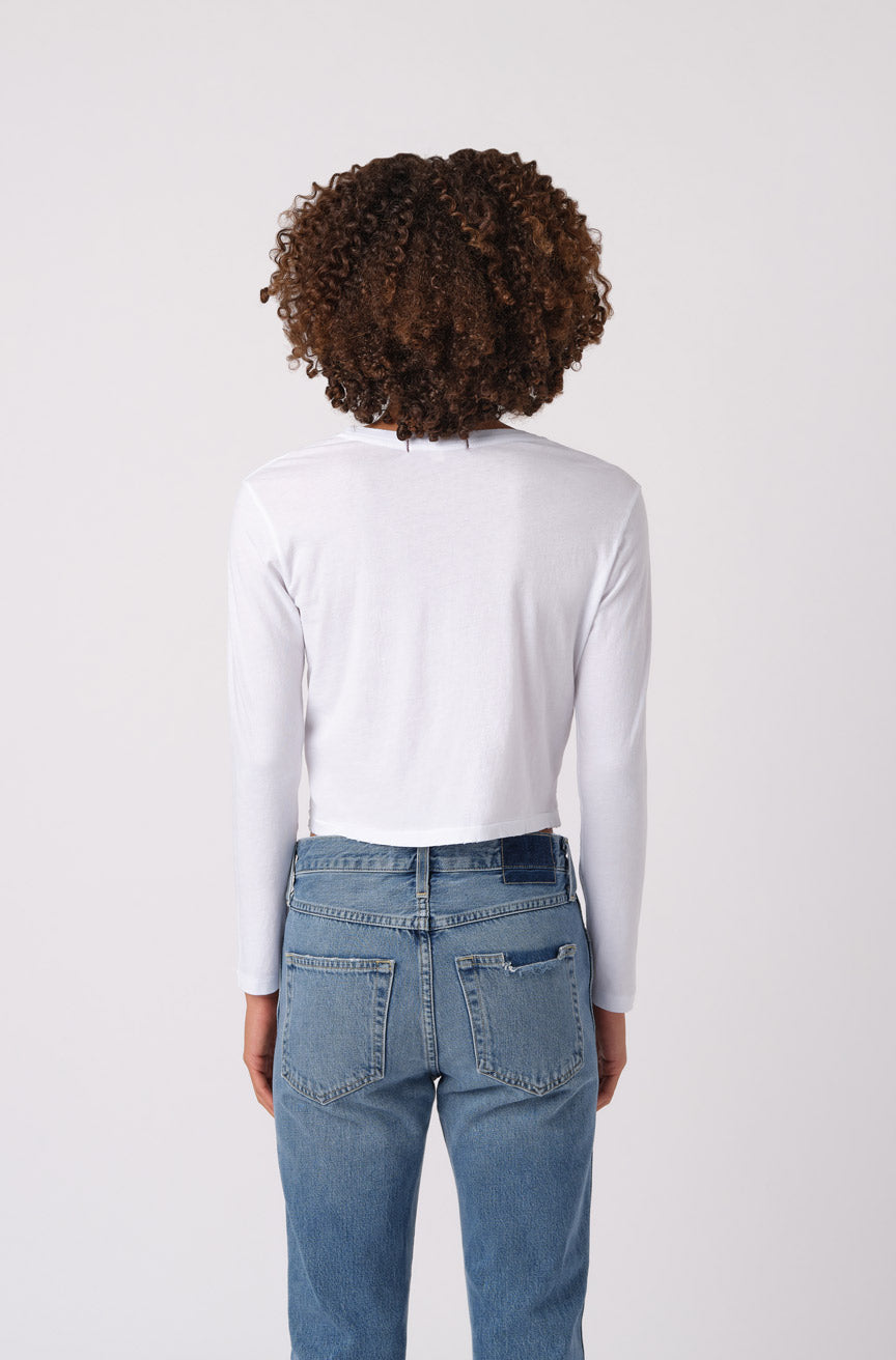 AMO Denim L/S Babe Tee in White