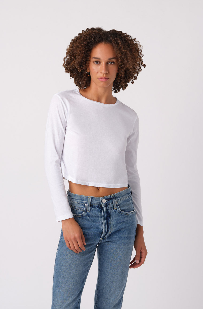 AMO Denim L/S Babe Tee in White