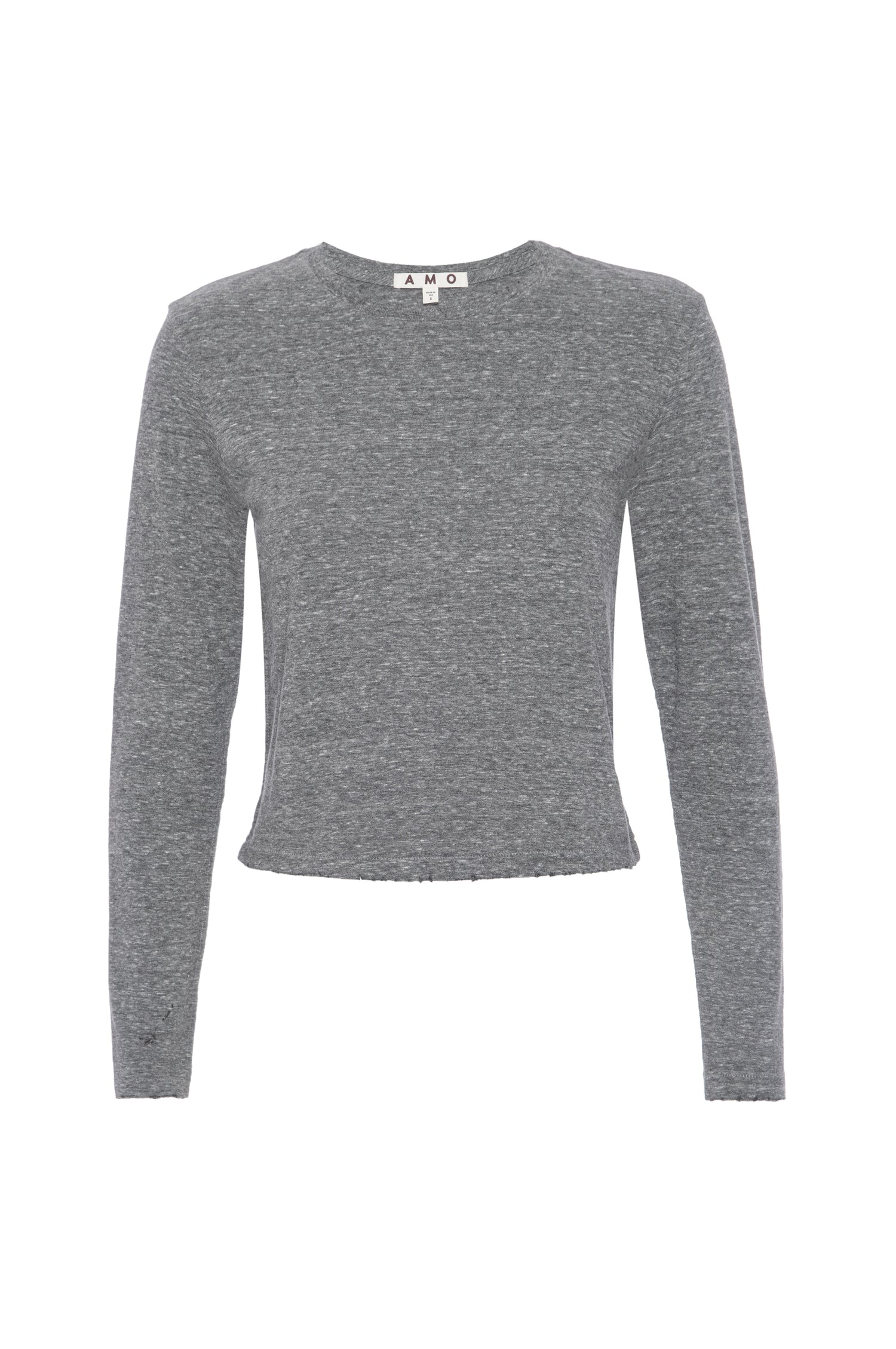 AMO Denim L/S Babe Tee in Heather Grey