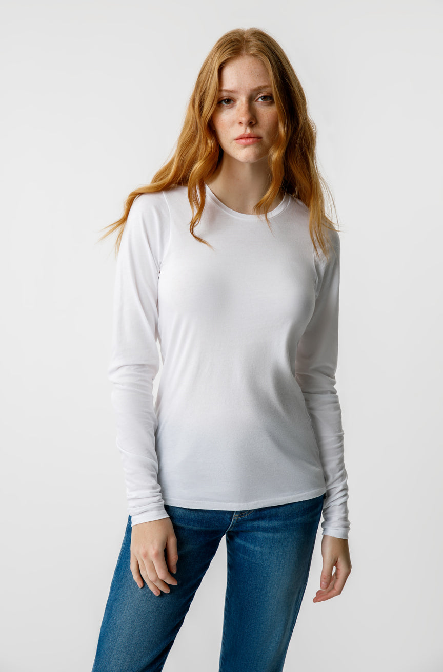 AMO Denim L/S Sweet Tee in White